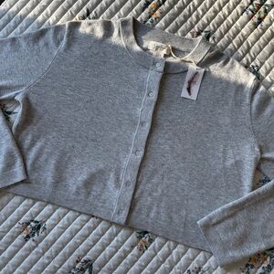 NWT Jessica Simpson Grey Boxy Button Down Cardigan | Size XL